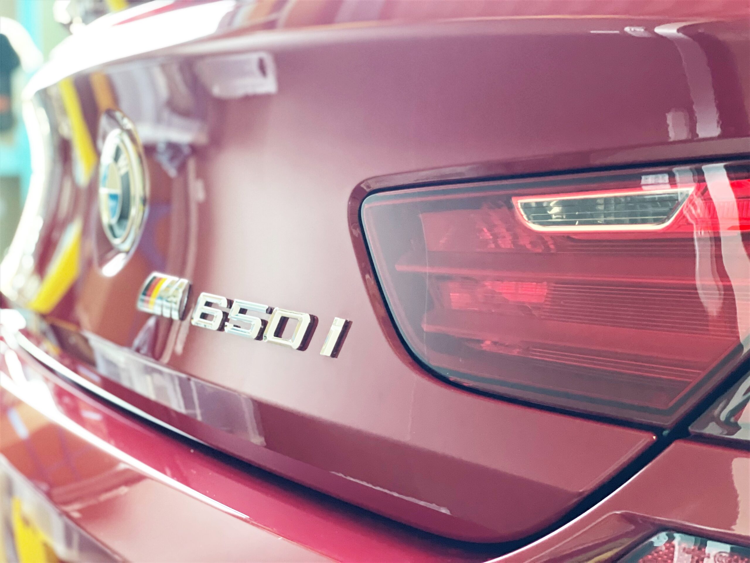 洗車後のBMW F13 650i トランク部分の仕上がり