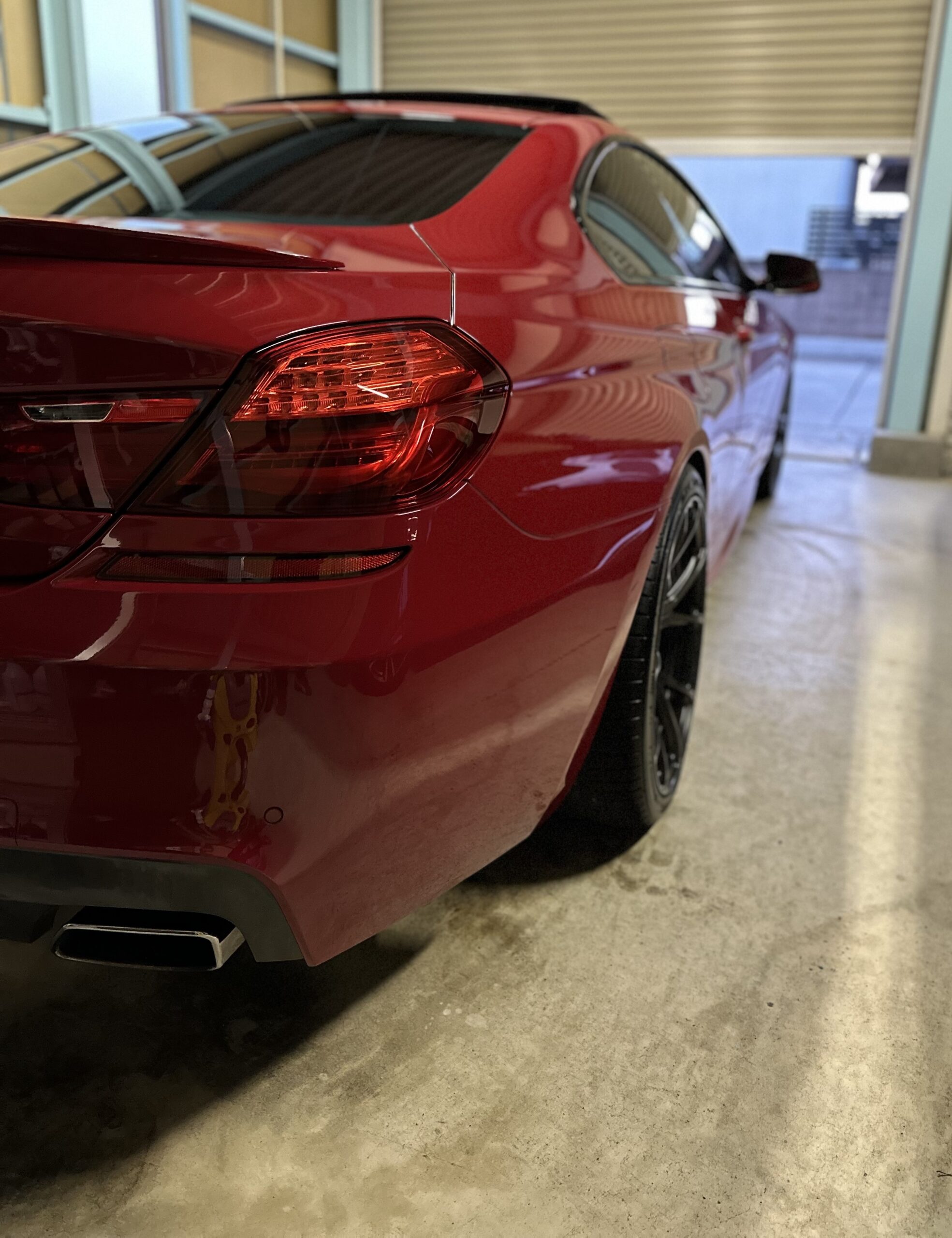 BMW F13 650i 洗車後のリアまわりの仕上がり