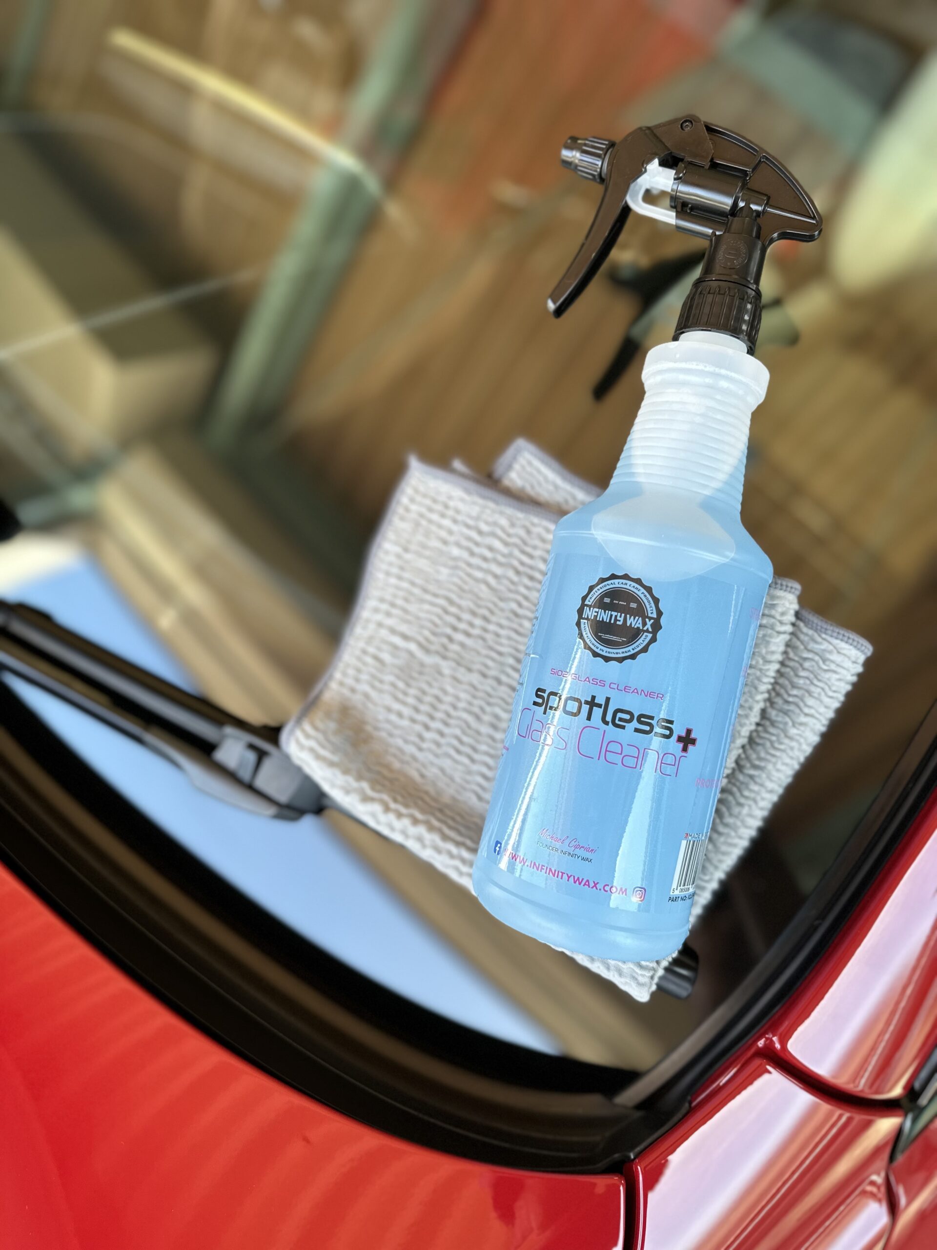 インフィニティワックス Spotless+で仕上げたフロントガラス