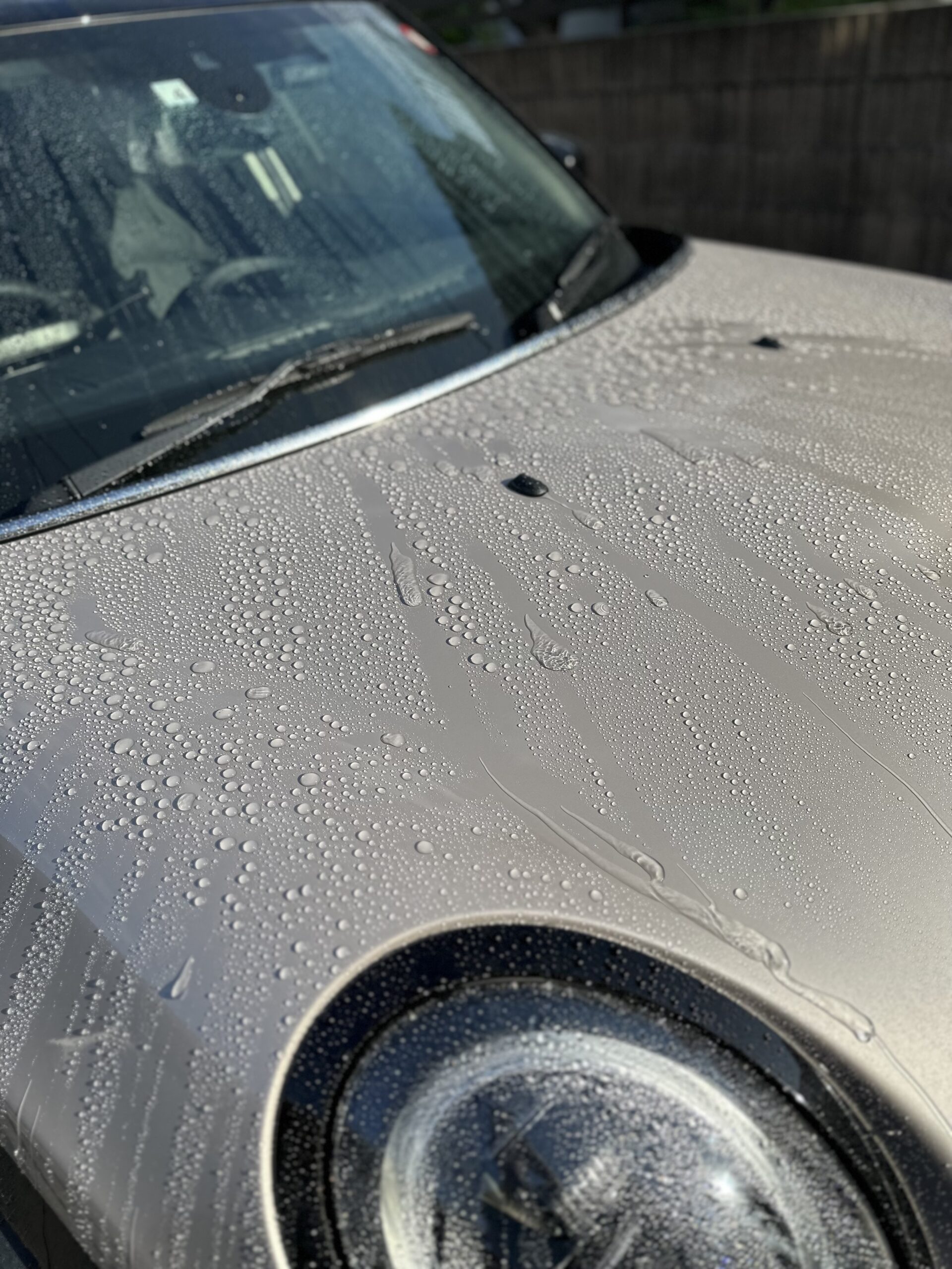 すすいだ直後のボディに出た強い水弾き