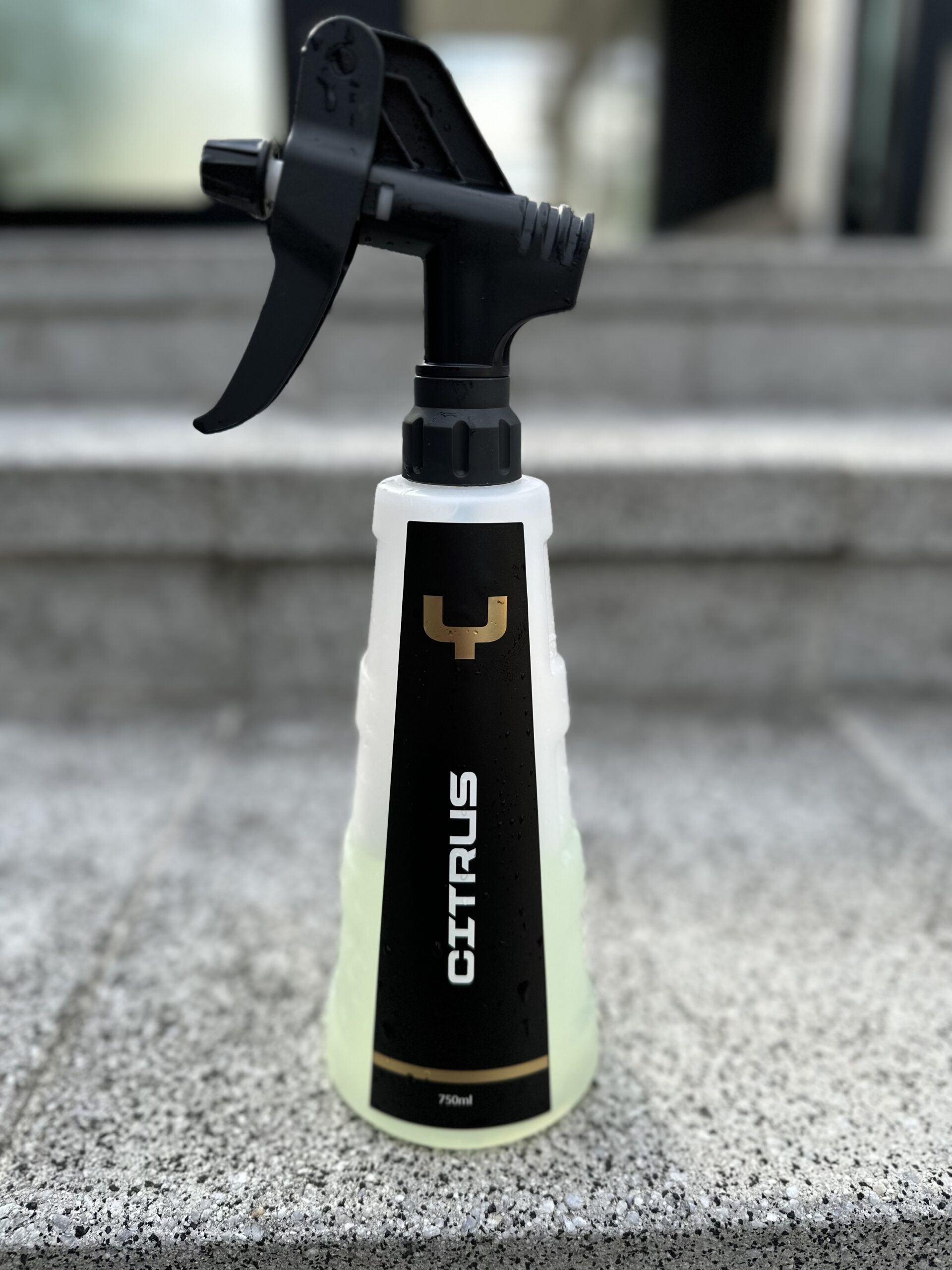 希釈したYum Citrusをミニクーパーsのボディへ噴霧