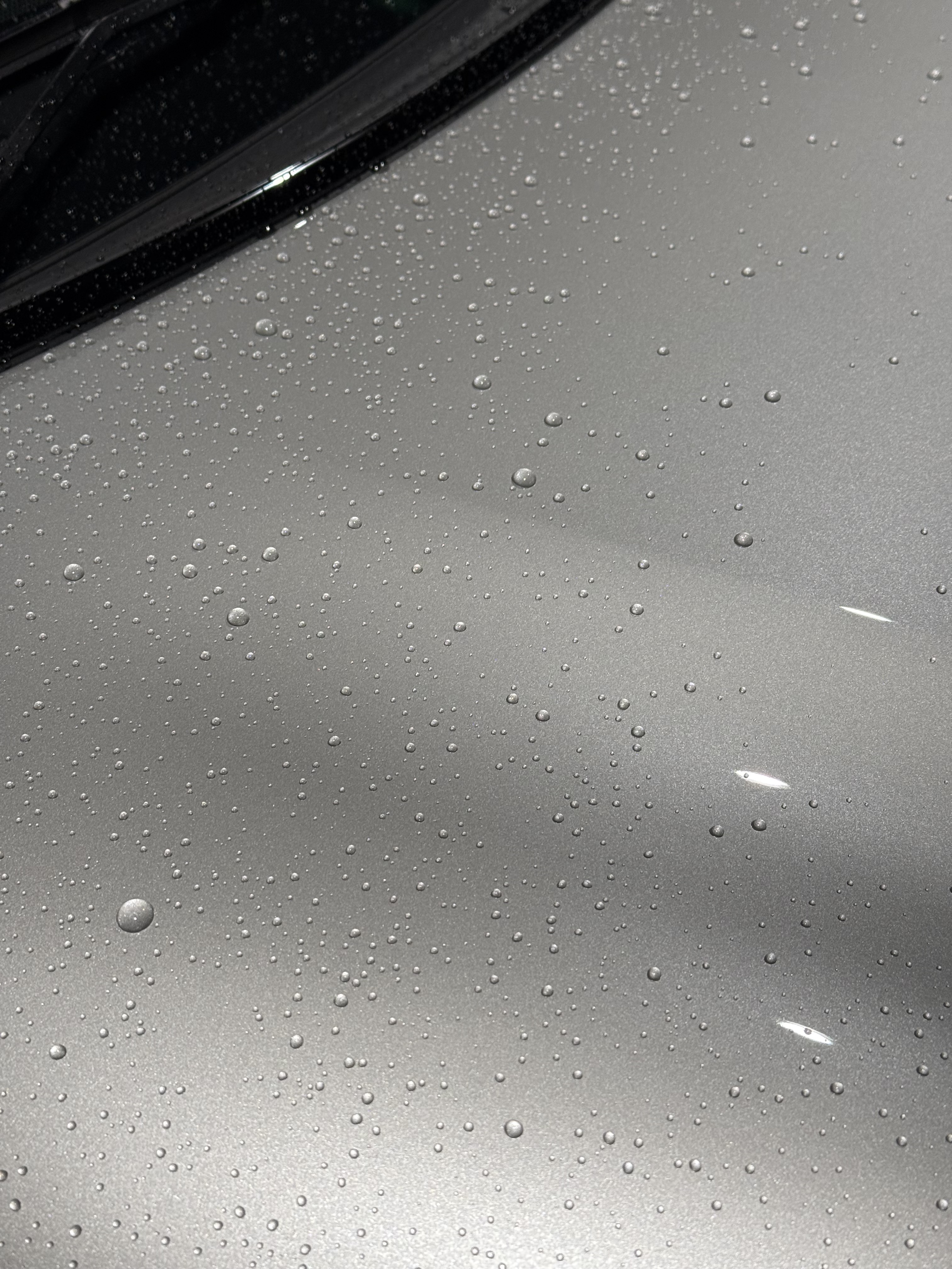 ケルヒャー OC 5 Handy 雨天走行後のボンネットに雨水の汚れが残った状態