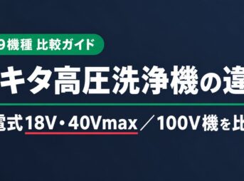 マキタ高圧洗浄機の違い 充電式18V・40Vmaxと100V機 全9機種の比較ガイド